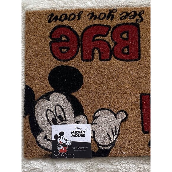 Disney Mickey Minnie Mouse Coir Door Mat 18x30” Outdoor Rug WELCOME  Hello Bye - Picture 5 of 9